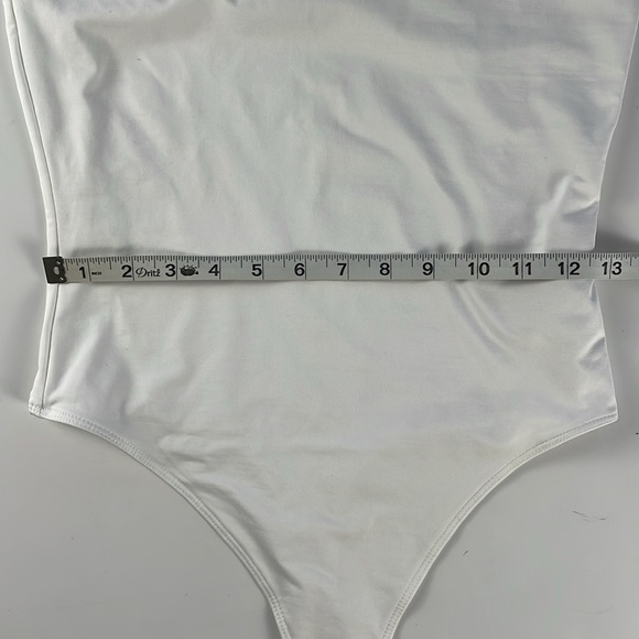 REISS Laurie Square Neck Tank Bodysuit. White. S. - Picture 10 of 13